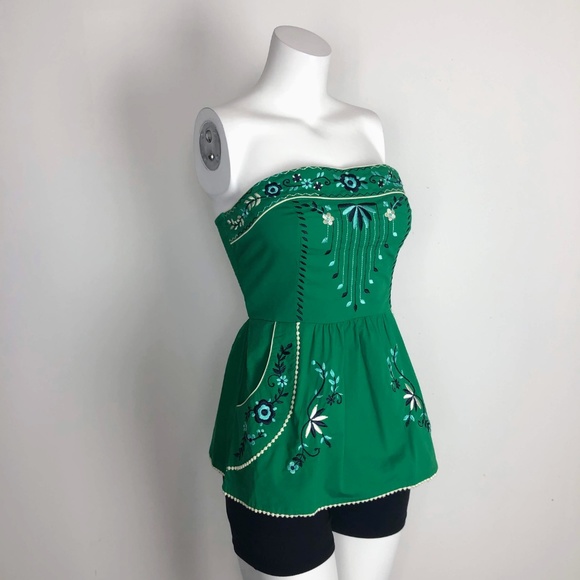 Vanessa Virginia Grasslands Green Strapless Top - Picture 5 of 8